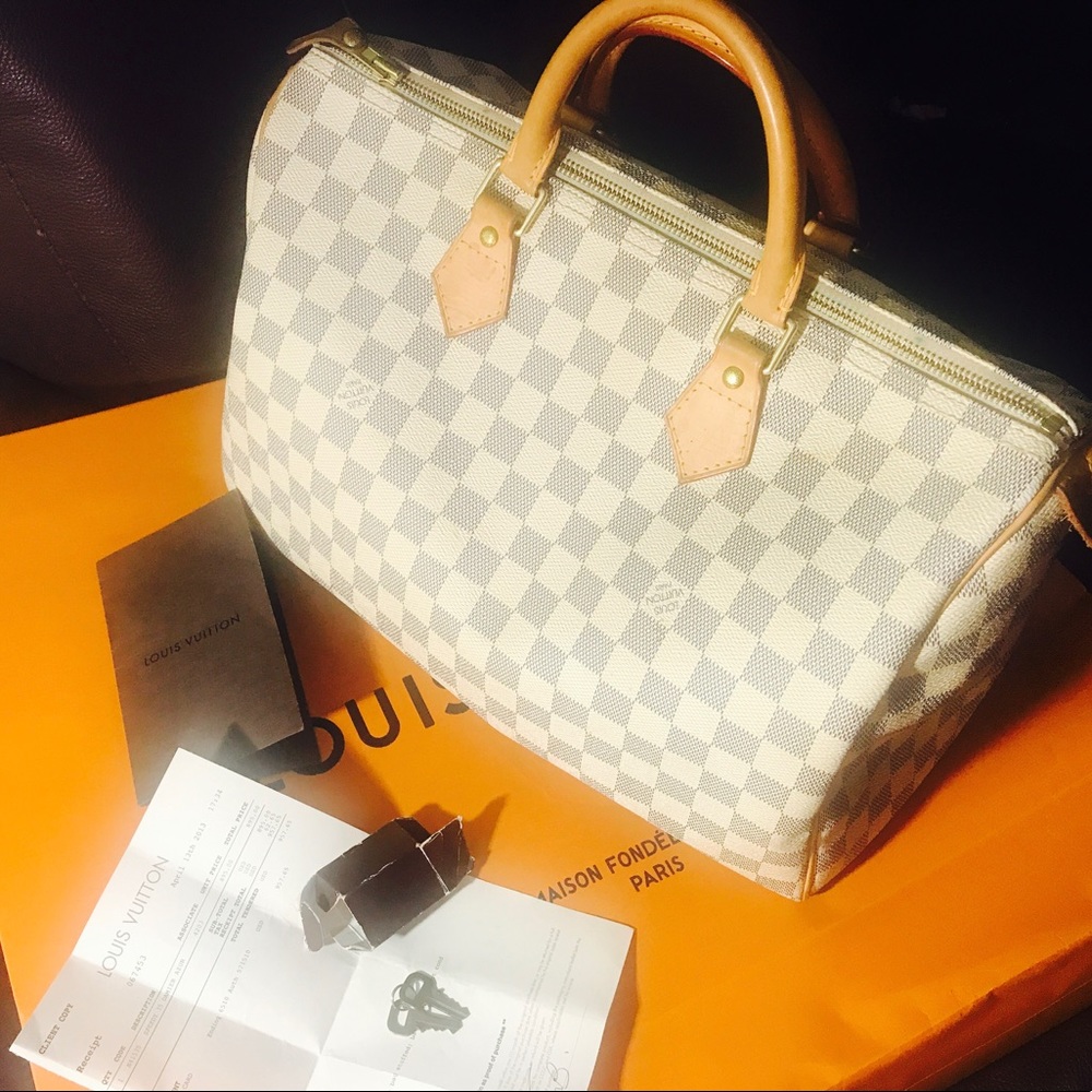Authentic Louis Vuitton Damier Azur Speedy 35